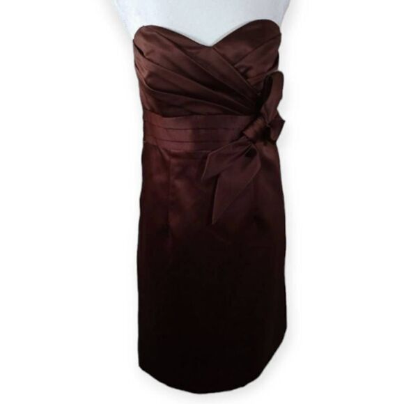 ALFRED ANGELO BROWN STRAPLESS DRESS SZ.10 EUC - Picture 1 of 6